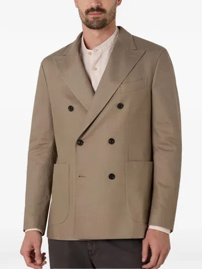 Boglioli Tailored Double-breasted Wide Lapel Blazer In Brown