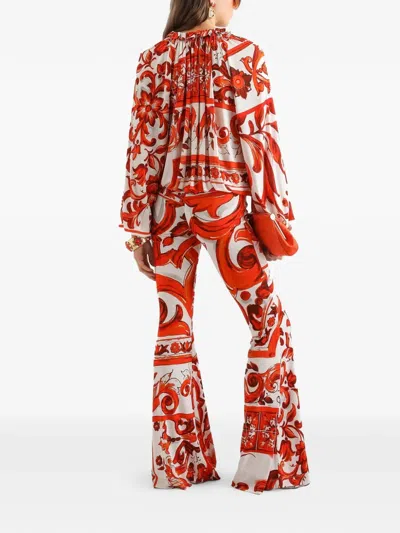 Dolce & Gabbana Long Flared Trousers In Multi