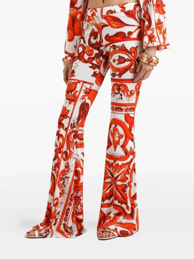 Dolce & Gabbana Long Flared Trousers In Multi
