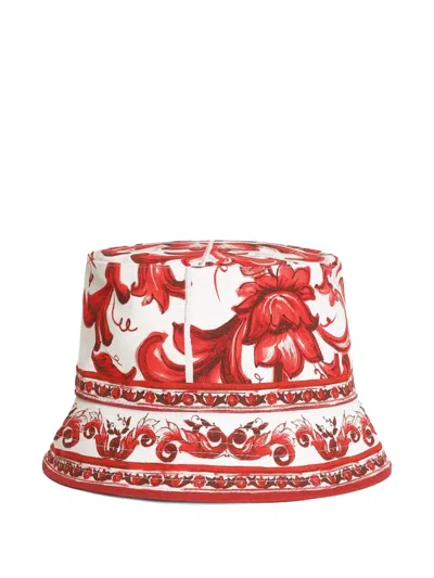 Dolce & Gabbana Majolica-print Drill Bucket Hat In Multi
