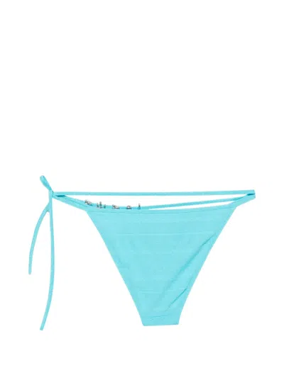 Loewe Womens Turquoise  X Paula's Ibiza Embellished Floral Tanga Bikini Bottoms In Blue