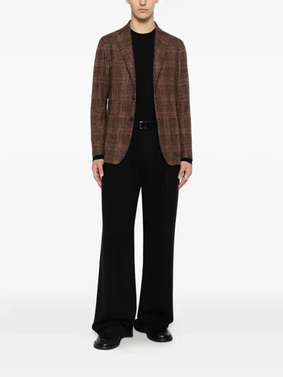Tagliatore Check-pattern Notched-lapel Blazer In Multi