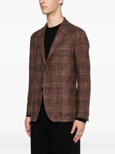 Tagliatore Check-pattern Notched-lapel Blazer In Multi