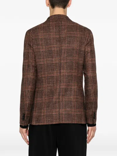 Tagliatore Check-pattern Notched-lapel Blazer In Multi