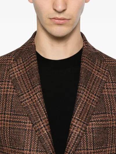 Tagliatore Check-pattern Notched-lapel Blazer In Multi