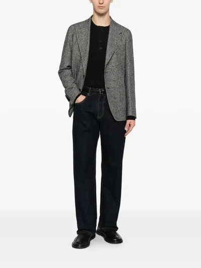 Tagliatore Houndstooth-pattern Peaked-lapel Blazer In Multi