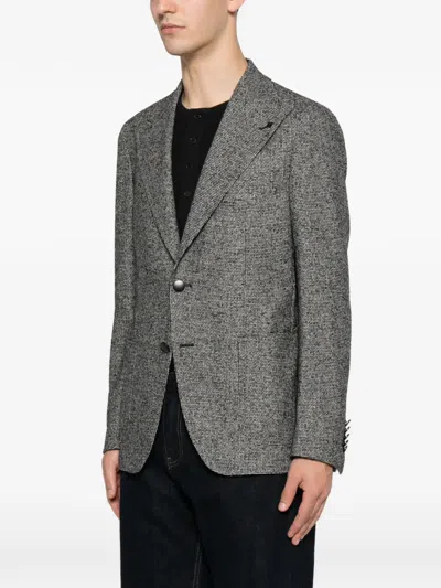 Tagliatore Houndstooth-pattern Peaked-lapel Blazer In Multi