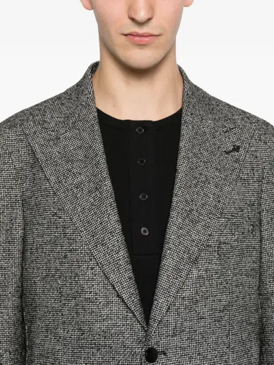 Tagliatore Houndstooth-pattern Peaked-lapel Blazer In Multi
