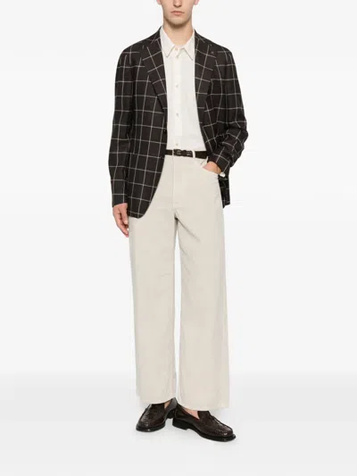 Tagliatore Check-pattern Single-breasted Blazer In Brown