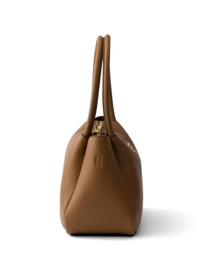 Prada Small Leather Handbag In Brown