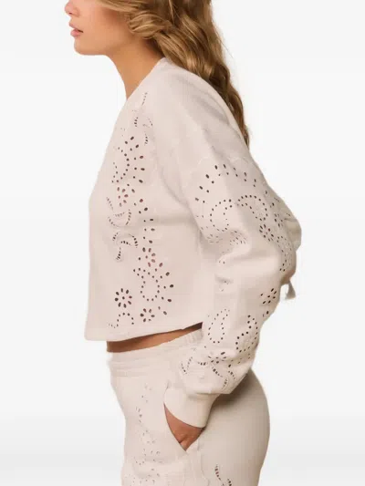 Loveshackfancy Lalo Pullover Sweatshirt In White