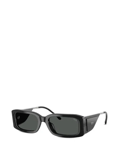 Diesel Rectangle-frame Sunglasses In Black