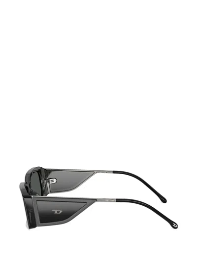 Diesel Rectangle-frame Sunglasses In Black