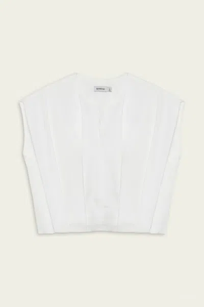 Simkhai Wrenli Cotton Pleated Top In White