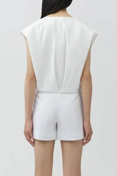Simkhai Wrenli Cotton Pleated Top In White