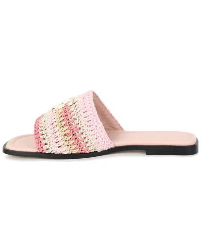 Tiffany & Fred Paris Raffia Sandal In Pink
