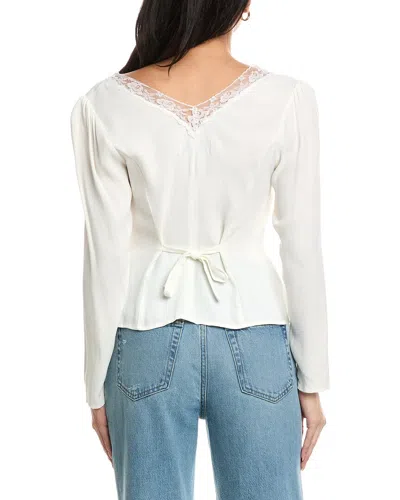 Seraphina V-neck Button Front Blouse In White