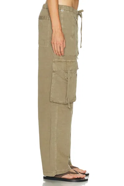Citizen Of Humanity Womens Bezal (md Olv/grn) Andira Cotton And Linen Blend Cargo Trousers Xs In Gray