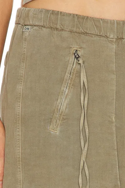 Citizen Of Humanity Womens Bezal (md Olv/grn) Andira Cotton And Linen Blend Cargo Trousers Xs In Gray