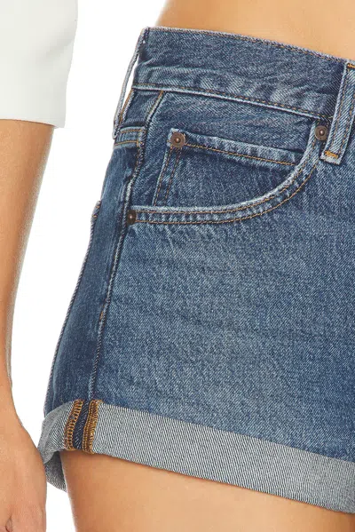 Frame Grand Garcon Cuffed Denim Shorts In Blue