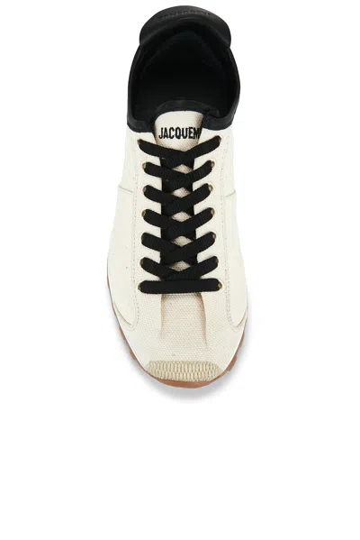 Jacquemus Les Tennis Leather-trimmed Canvas Sneakers In White
