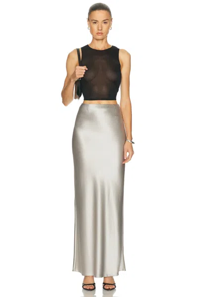 Same Satin Maxi Skirt In Gray