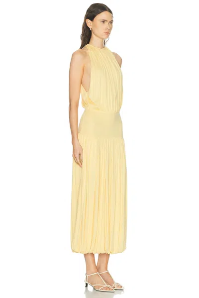 Totême Soft Gathered Halter Midi Bubble Dress In Yellow