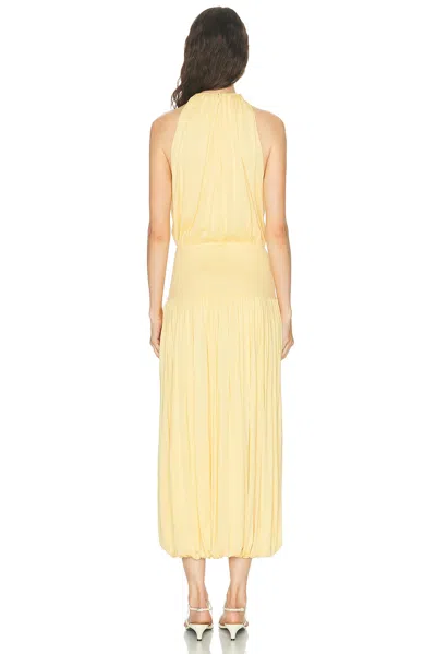 Totême Soft Gathered Halter Midi Bubble Dress In Yellow