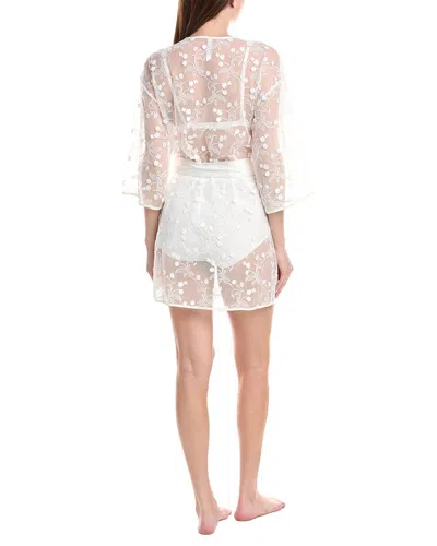 Flora Nikrooz Solid 3d Embroidered Wrap In White