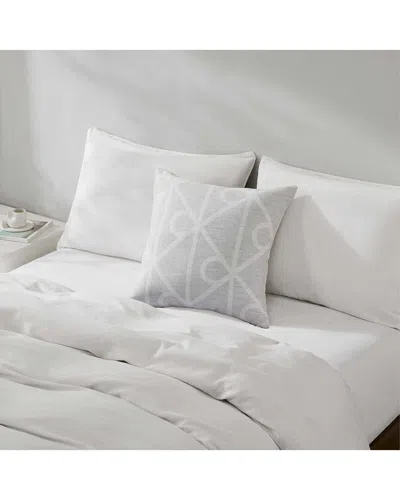 Calvin Klein Emblem Jacquard Decorative Pillow In White