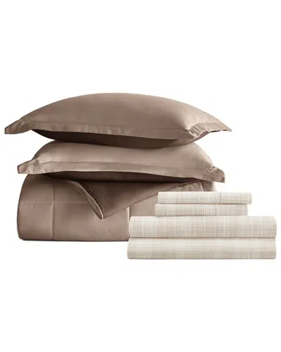 Home Collection Bedding Bundle Reversible Comforter & Sheet Set In Brown