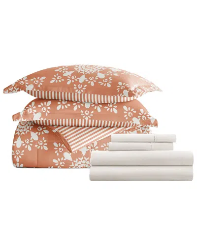 Home Collection Bedding Bundle Comforter & Sheet Set In Orange