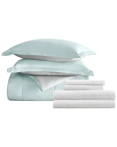 Home Collection Bedding Bundle Reversible Comforter & Sheet Set In Blue