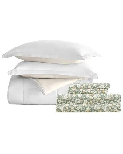 Home Collection Bedding Bundle Reversible Comforter & Sheet Set In White