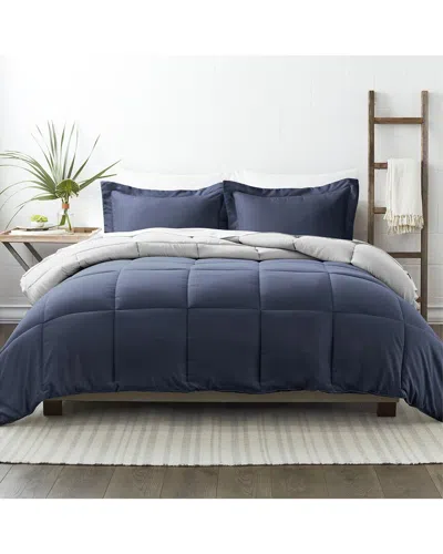 Home Collection Premium Down Alternative Reversible Comforter Set In Blue