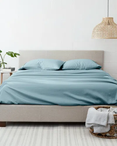 Home Collection Premium Ultra Soft 4pc Solid Bed Sheet Set In Blue