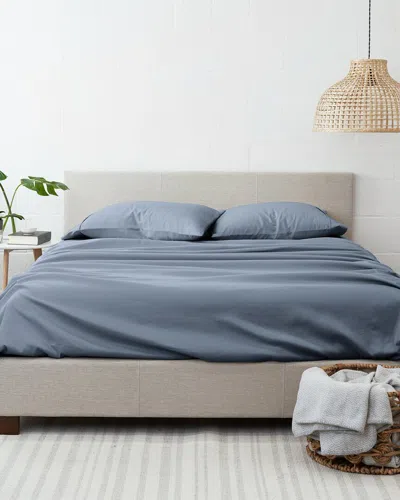 Home Collection Premium Ultra Soft 4pc Solid Bed Sheet Set In Blue