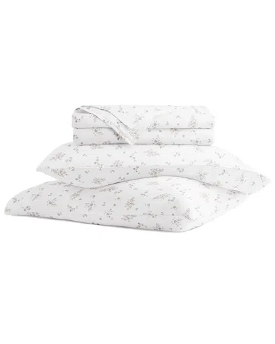 Home Collection 300 Thread Count 4pc Cotton Pattern Sheet Set In White