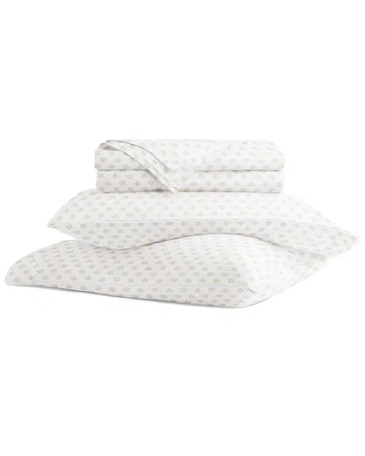 Home Collection 300 Thread Count 4pc Cotton Pattern Sheet Set In White