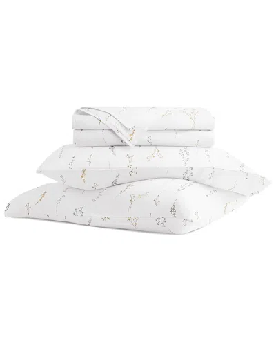 Home Collection 300 Thread Count 4pc Cotton Pattern Sheet Set In White
