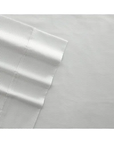 Home Collection Premium Ultra Soft Pinstriped Pattern 4pc Bed Sheet Set In Gray
