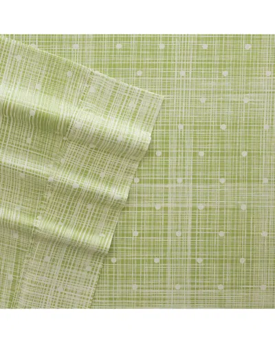 Home Collection Premium Ultra Soft Polka Dot Pattern 4pc Bed Sheet Set In Green