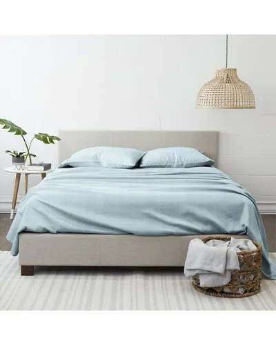 Home Collection Premium Ultra Soft Thatch Pattern 4pc Bed Sheet Set In Blue