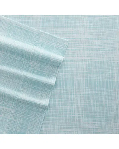 Home Collection Premium Ultra Soft Thatch Pattern 4pc Bed Sheet Set In Blue