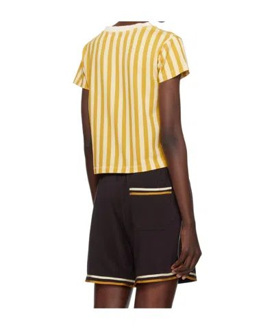 Bode Medalist Embroidered Stripe T-shirt In Yellow