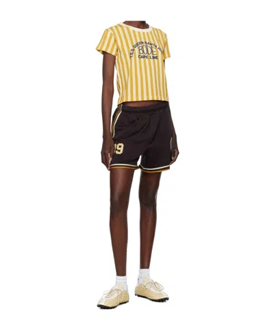 Bode Medalist Embroidered Stripe T-shirt In Yellow