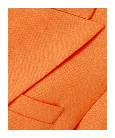 Veronica Beard Bexley Linen-blend Blazer In Orange