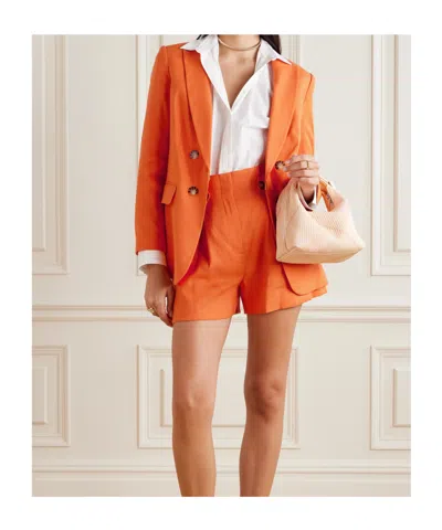 Veronica Beard Bexley Linen-blend Blazer In Orange