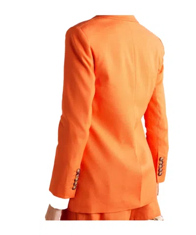 Veronica Beard Bexley Linen-blend Blazer In Orange