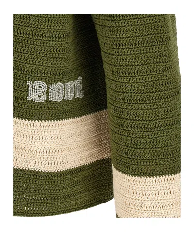 Bode Green Crochet Marsh Shirt In Multi
